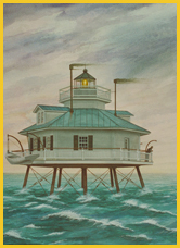 Hooper Straight Lighthouse Watercolor